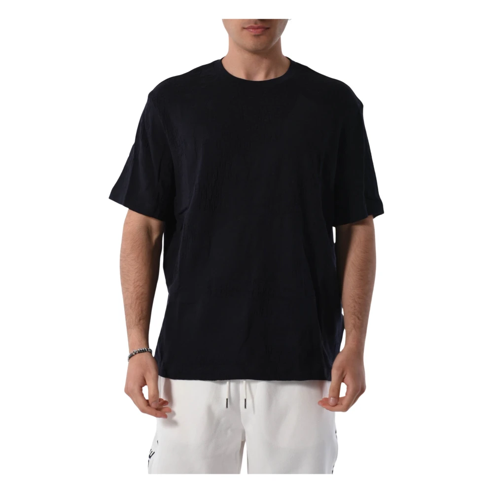 Armani Exchange Katoenen T-shirt met Ronde Hals Blue Heren