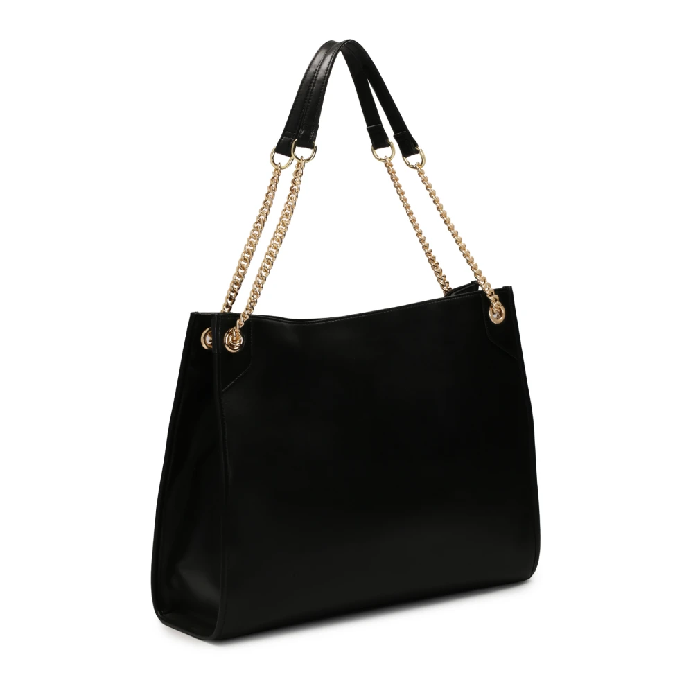 Kazar Grote eenvoudige handtas met schouderkettingen Black Dames