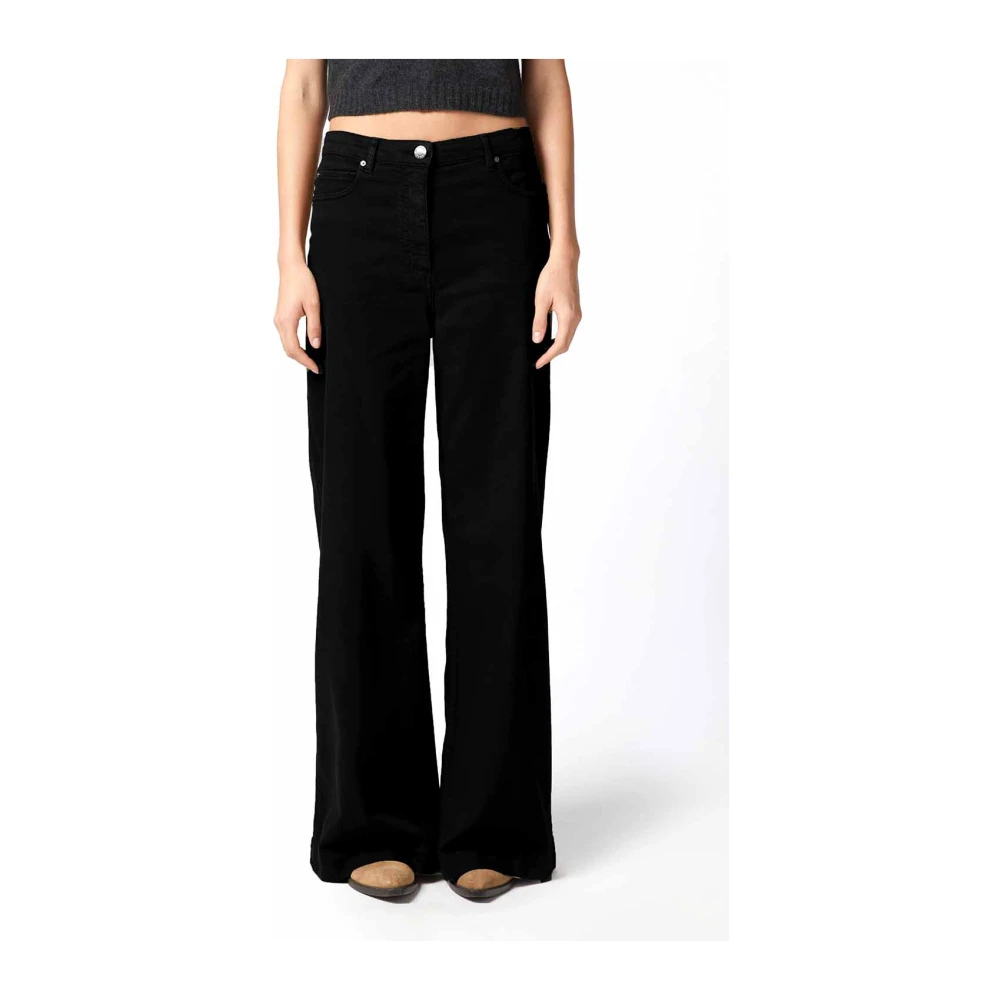 pinko Zwarte Wide Leg Jeans Black Dames