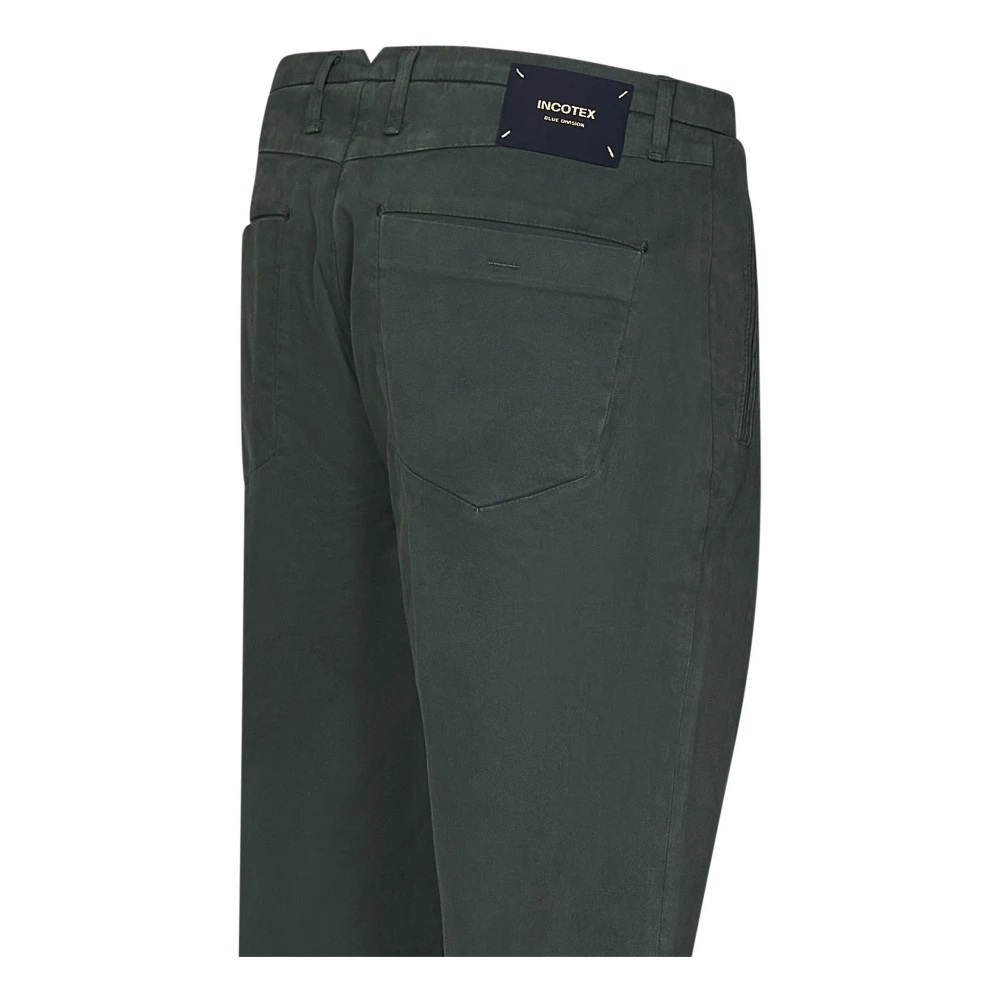 Incotex Groene Chino Broek Aw24 Green Heren