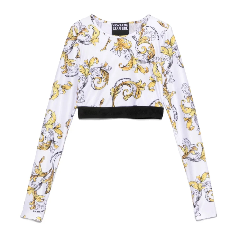 Versace Jeans Couture Vrouw Wit Tops Dames, 2XS, T-Shirts En Polos