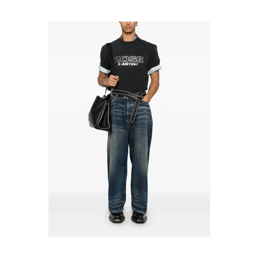 Martine Rose Zwart Crew Neck Korte Mouwen T-shirt Black Heren
