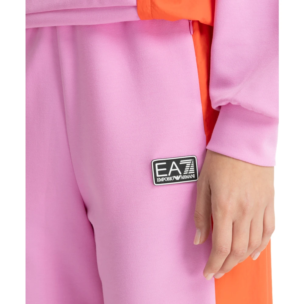 Emporio Armani EA7 Multicolor Hoodie en Broek Set Pink Dames