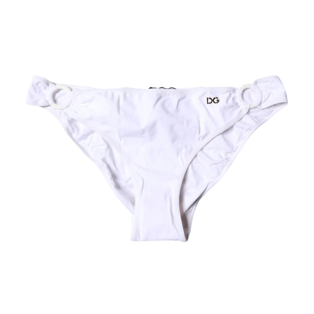 Dolce & Gabbana White Bikinis, Female, Xl, Swim Bottoms Side Ring Detail