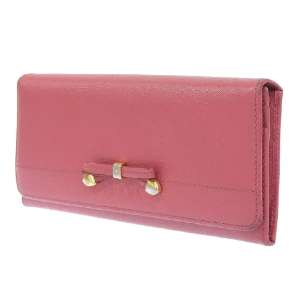 Prada Vintage Pre-owned Leather wallets Pink Dames