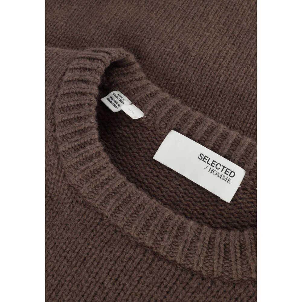 Selected Homme Relaxed Crew Neck Gebreide Trui Gray Heren