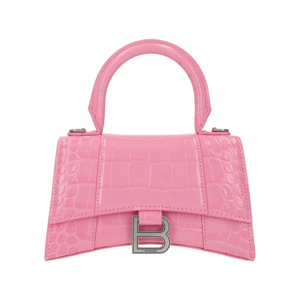 Balenciaga Krokodillenprint Leren Handtas in Felroze Pink Dames