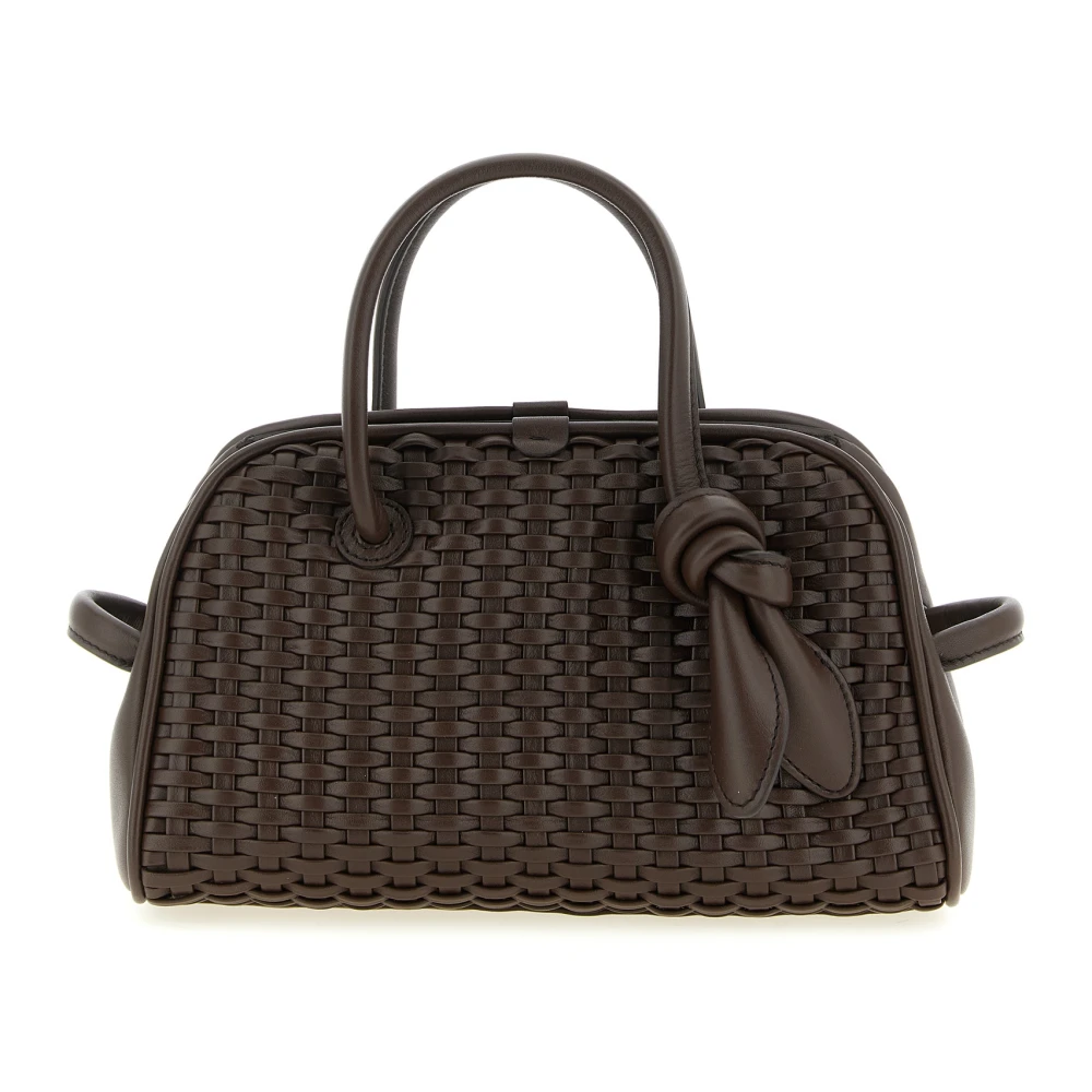 Jacquemus Brown Handbags, Female, One Size, Le Petit Turismo Bowling Handbag