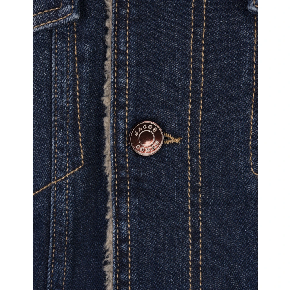 Jacob Cohën Blauwe Sherpa Denim Truckerjas Blue Heren