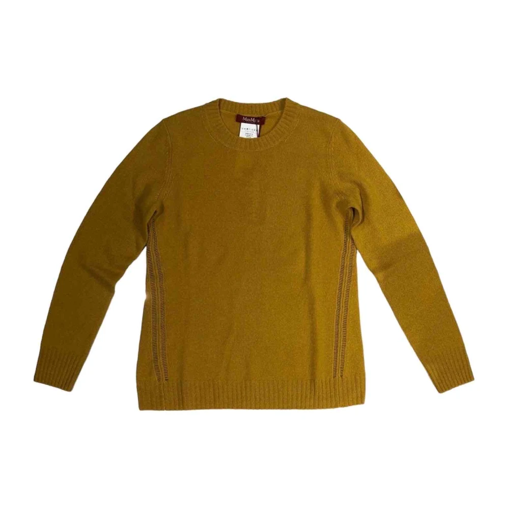 Max Mara Ren Kaschmir Stickad Tröja Yellow, Dam