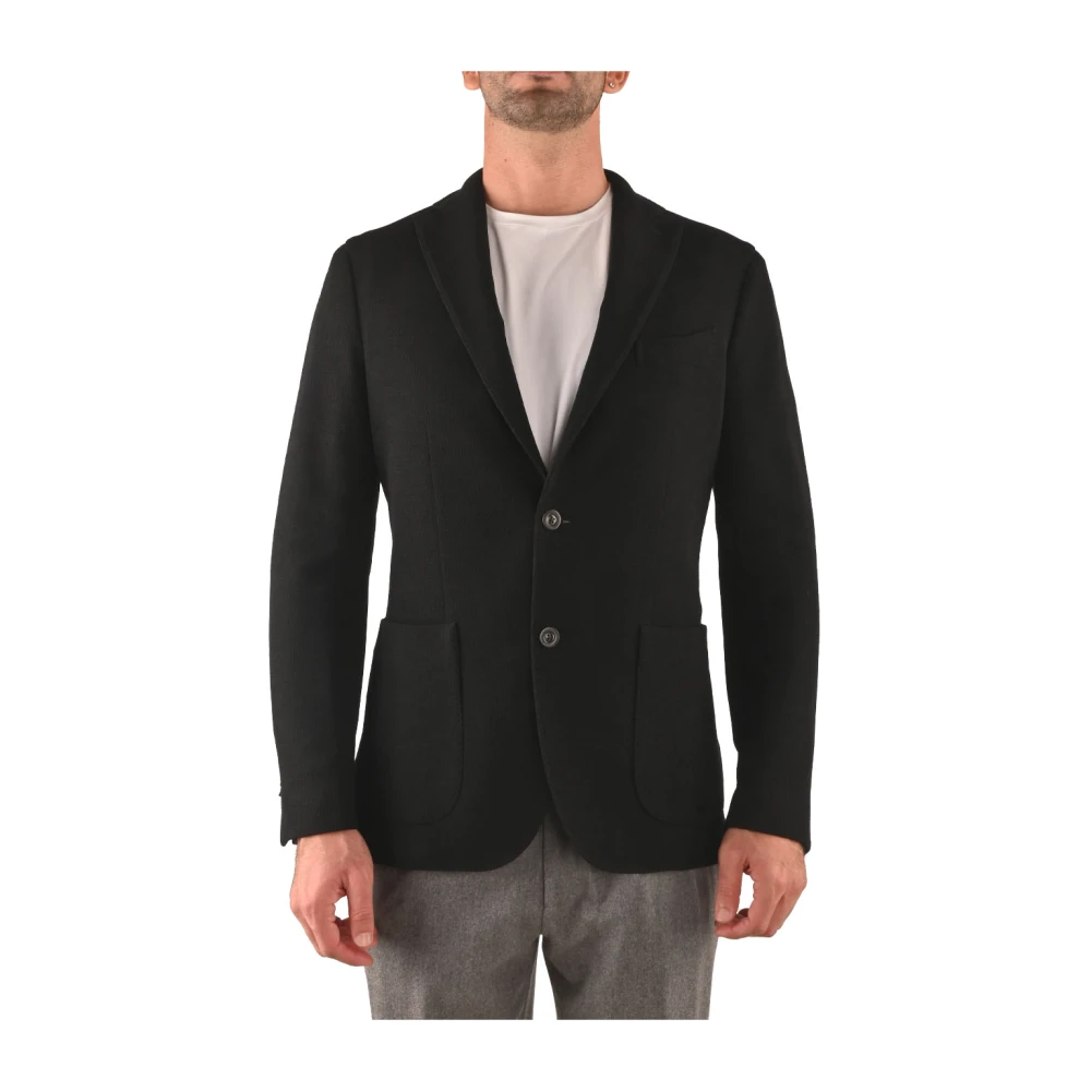 Boglioli Wollen herenjas voor kantoorlook Black Heren