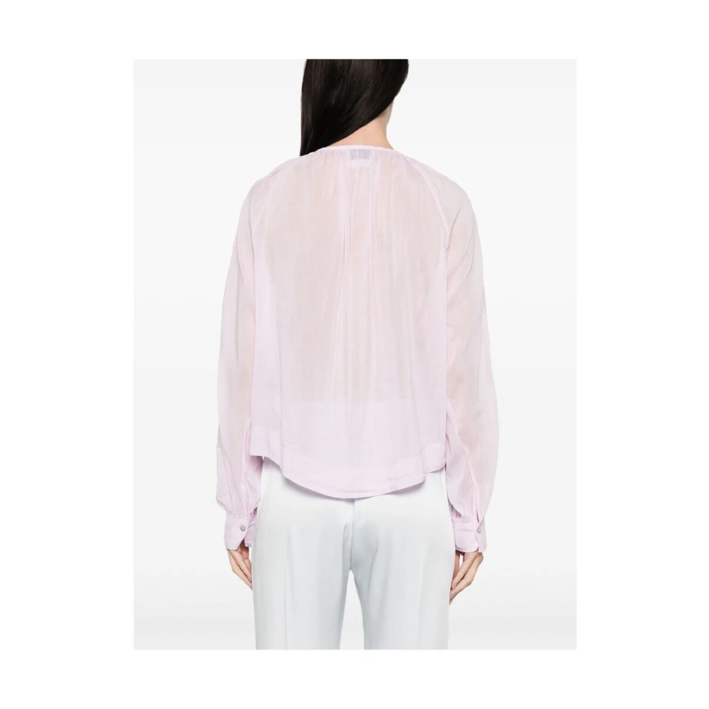 Forte Lila Paarse Ronde Hals Lange Mouw Shirt Pink Dames