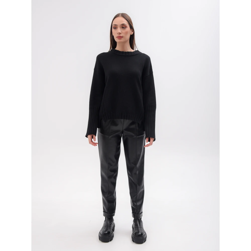 Liviana Conti Zwarte Trui met Ribboorden van Black Dames