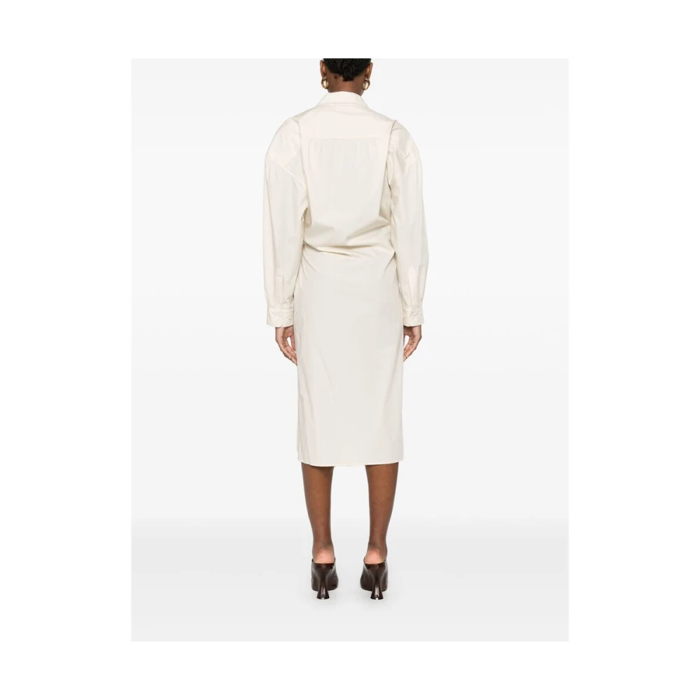 Lemaire Beige Knoop Drop Schouder Jurk Beige Dames