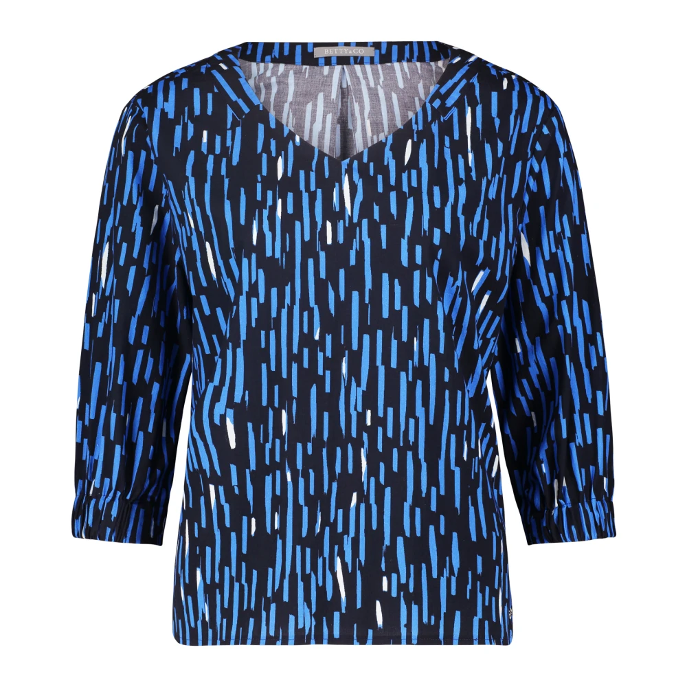 Betty & Co Grafische Print Blouse Blue Dames