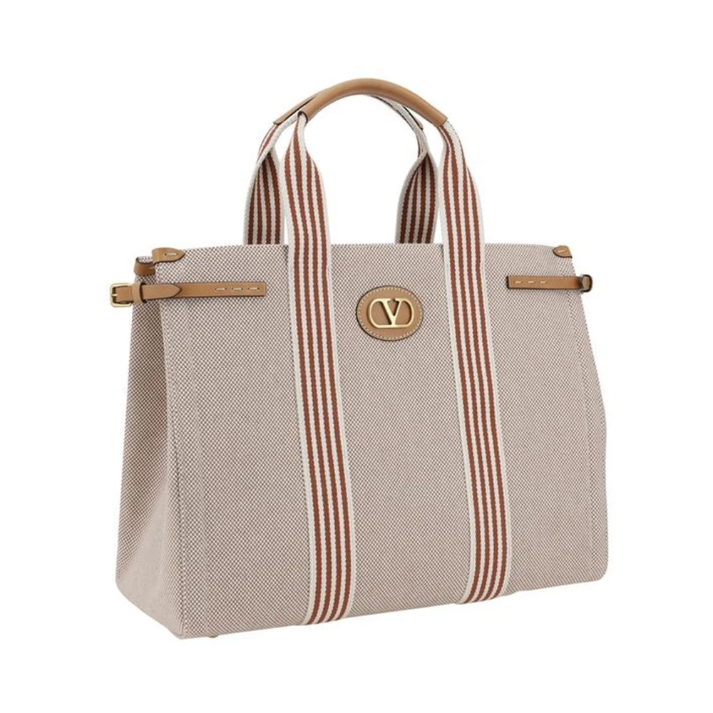 Valentino Garavani Stijlvolle katoenen tas met verstelbare bandjes Beige Heren