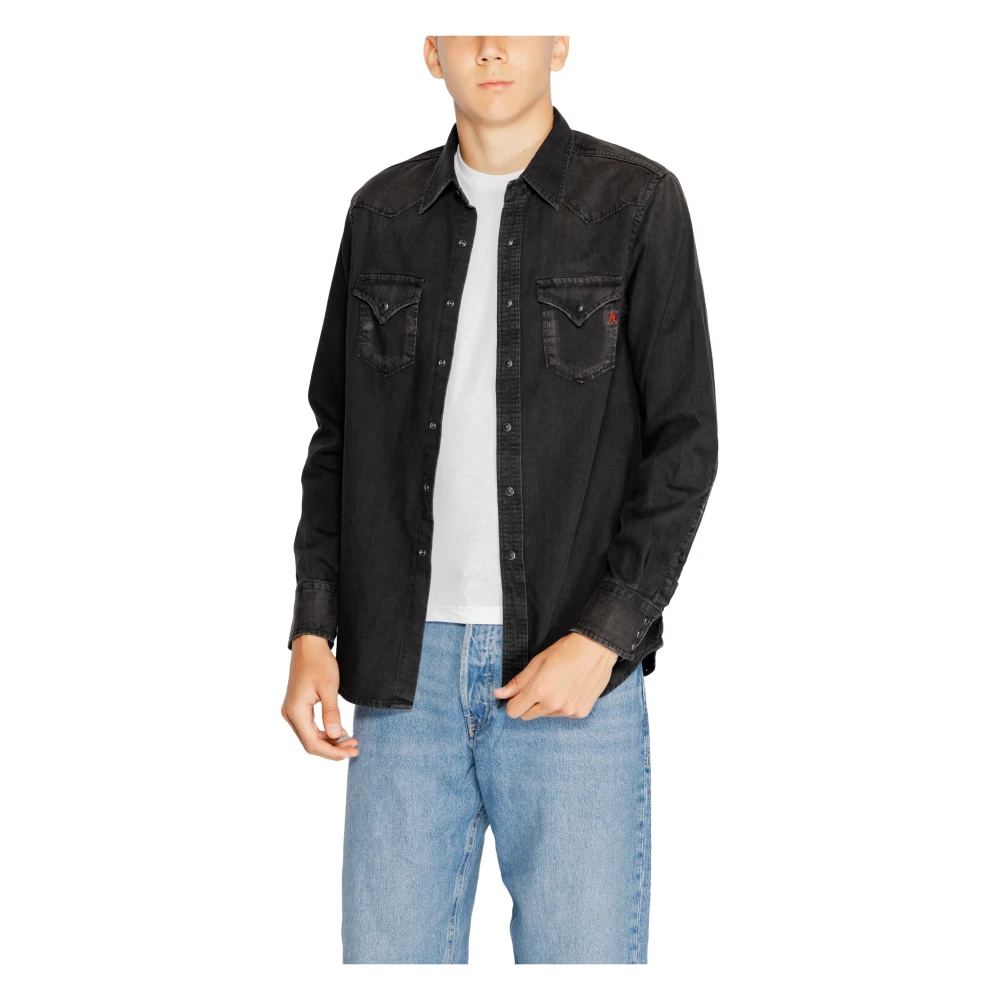 Replay Long Sleeve Shirt Black Heren