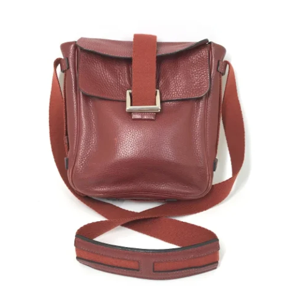 Hermès Vintage Pre-owned Leather crossbody-bags Red Dames