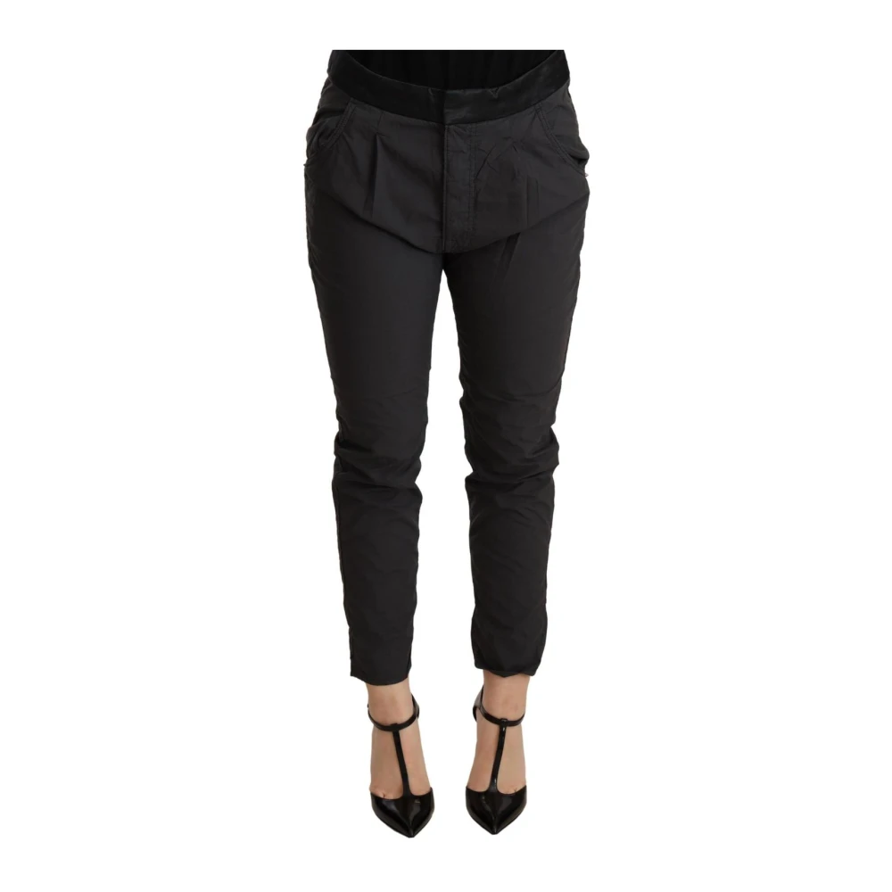 Cycle Women's Gray Slim-Fit Trousers, W28, Slim Fit Skinny Trousers In /Black