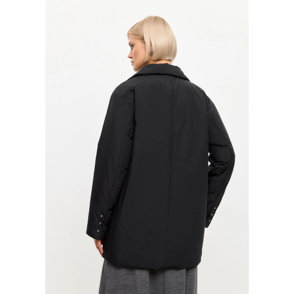 Cesare Gaspari Gebelde Gewatteerde Blazer Zwart Black Dames