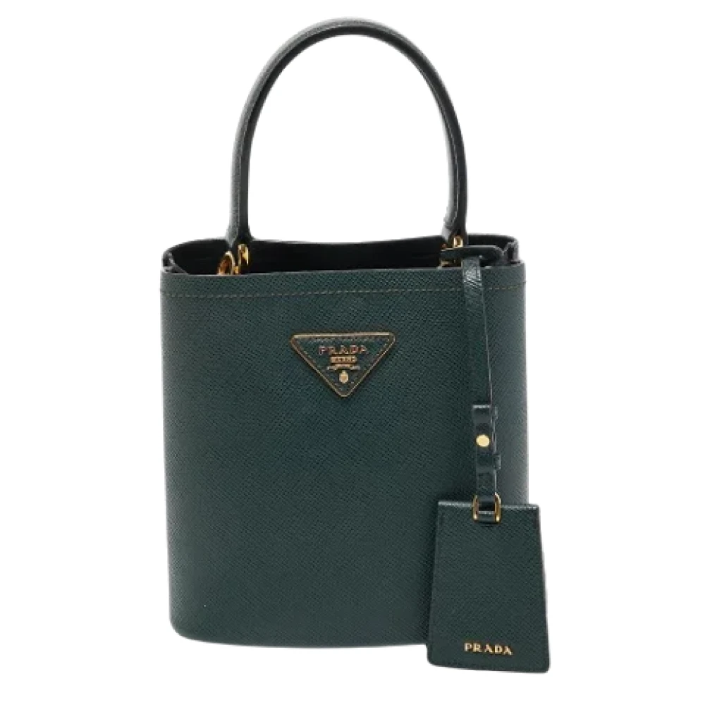 Prada Vintage Pre-owned Leather handbags Green Dames