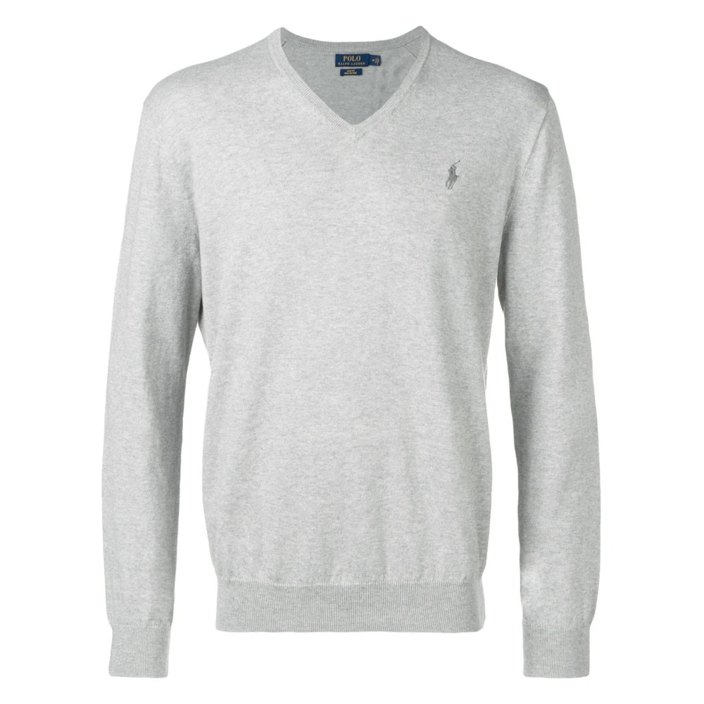 Polo Ralph Lauren Men's Gray Long Sleeve V-Neck Knitwear