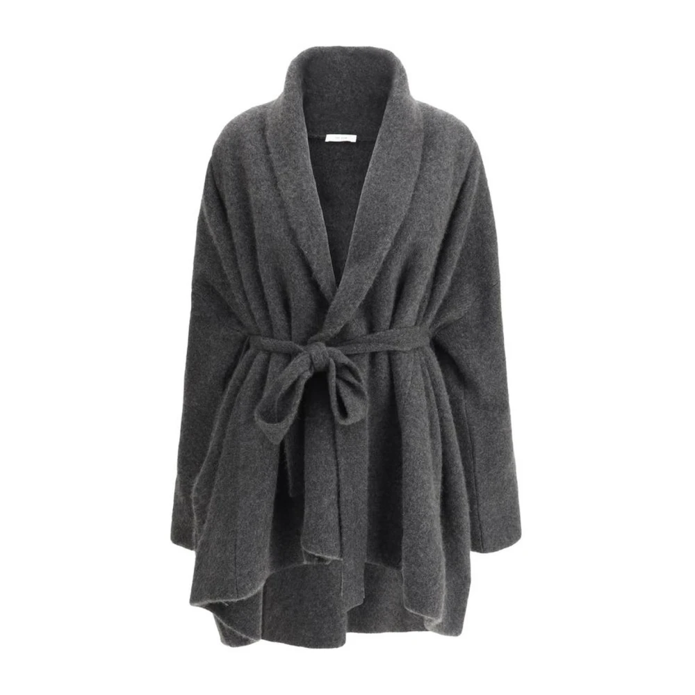 The Row Elegante mantel met ceintuur en sjaalkraag Gray Dames