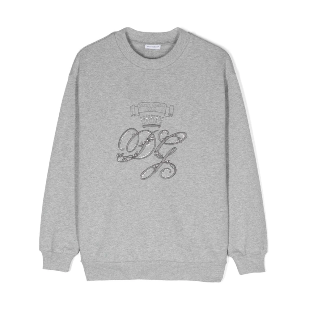 Dolce & Gabbana Unisex Gray Stylish Sweatshirts For Juniors
