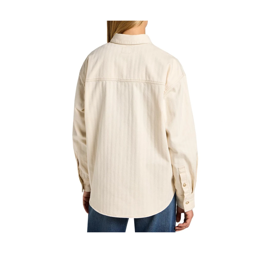 Lee Elegante Revers Kraag Katoenen Shirt Brown Dames