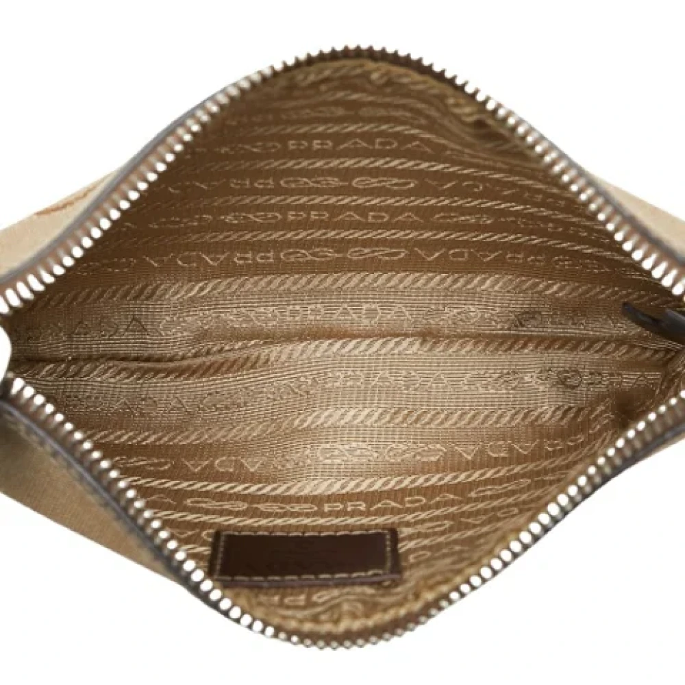 Prada Vintage Pre-owned Canvas pouches Beige Dames