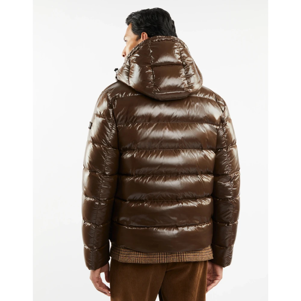 Fay Bruine Gewatteerde Jas met Capuchon Brown Heren