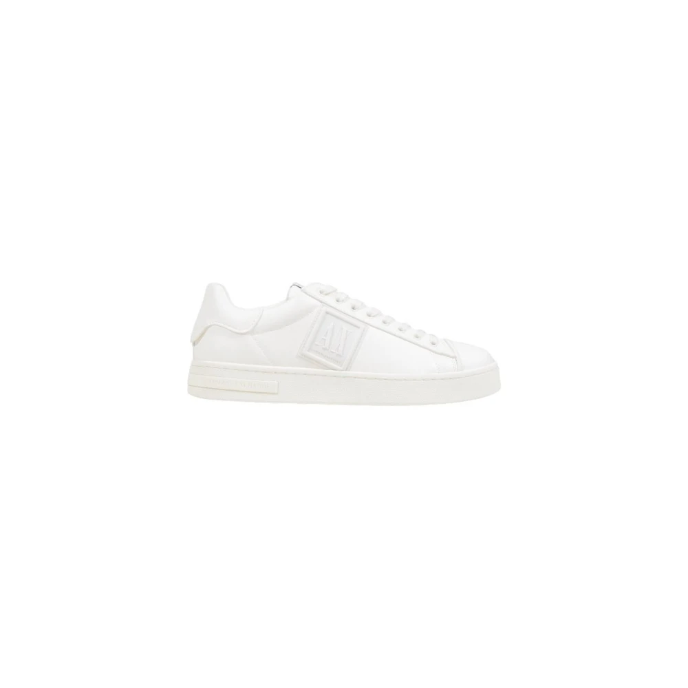 Armani Exchange Men's White Sporty Slip-On Lace-Up Trainers