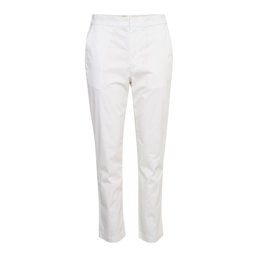 InWear Klassieke Witte Elastische Taille Broek White Dames