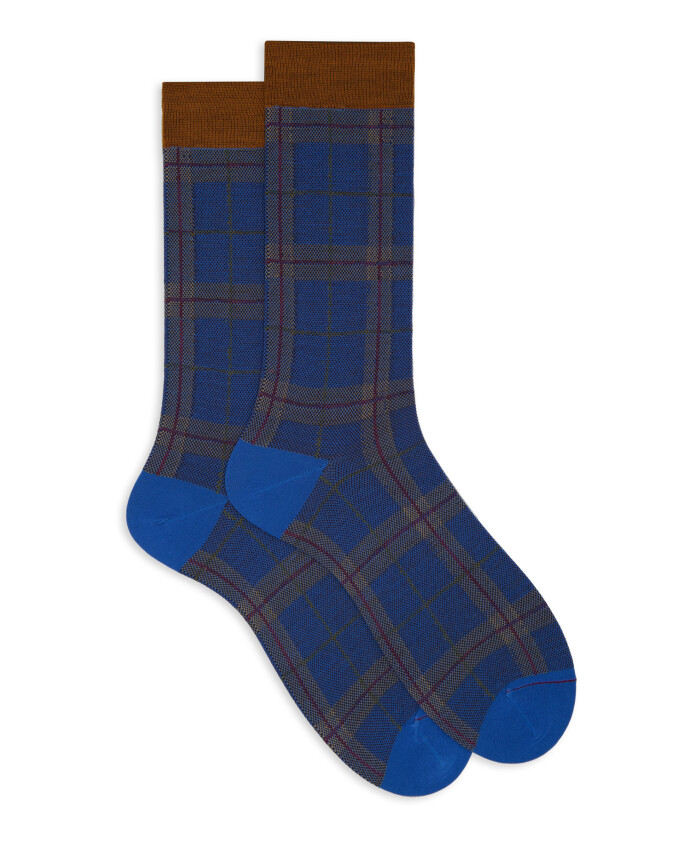 chaussettes-courtes-bleu-clair-pour-hommes-avec-motif-tartan