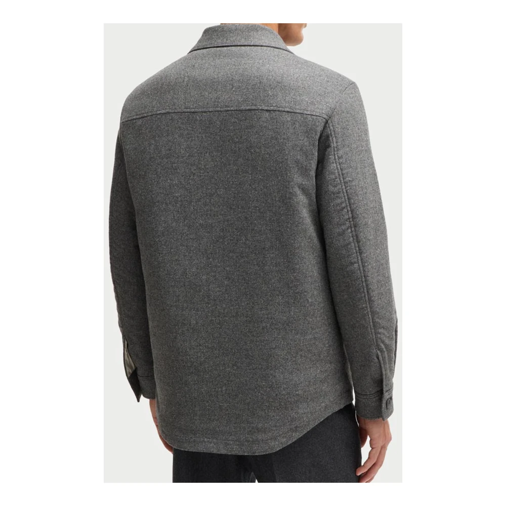 Hugo Boss Grijze Flanellen Carper Jas Gray Heren