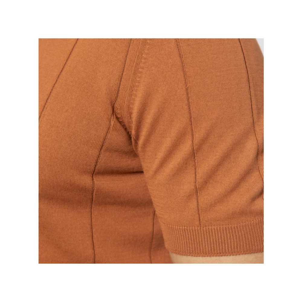 Gran Sasso Terracotta Polo Shirt Brown Heren