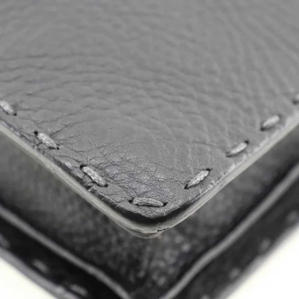 Fendi Vintage Pre-owned Leather clutches Black Dames