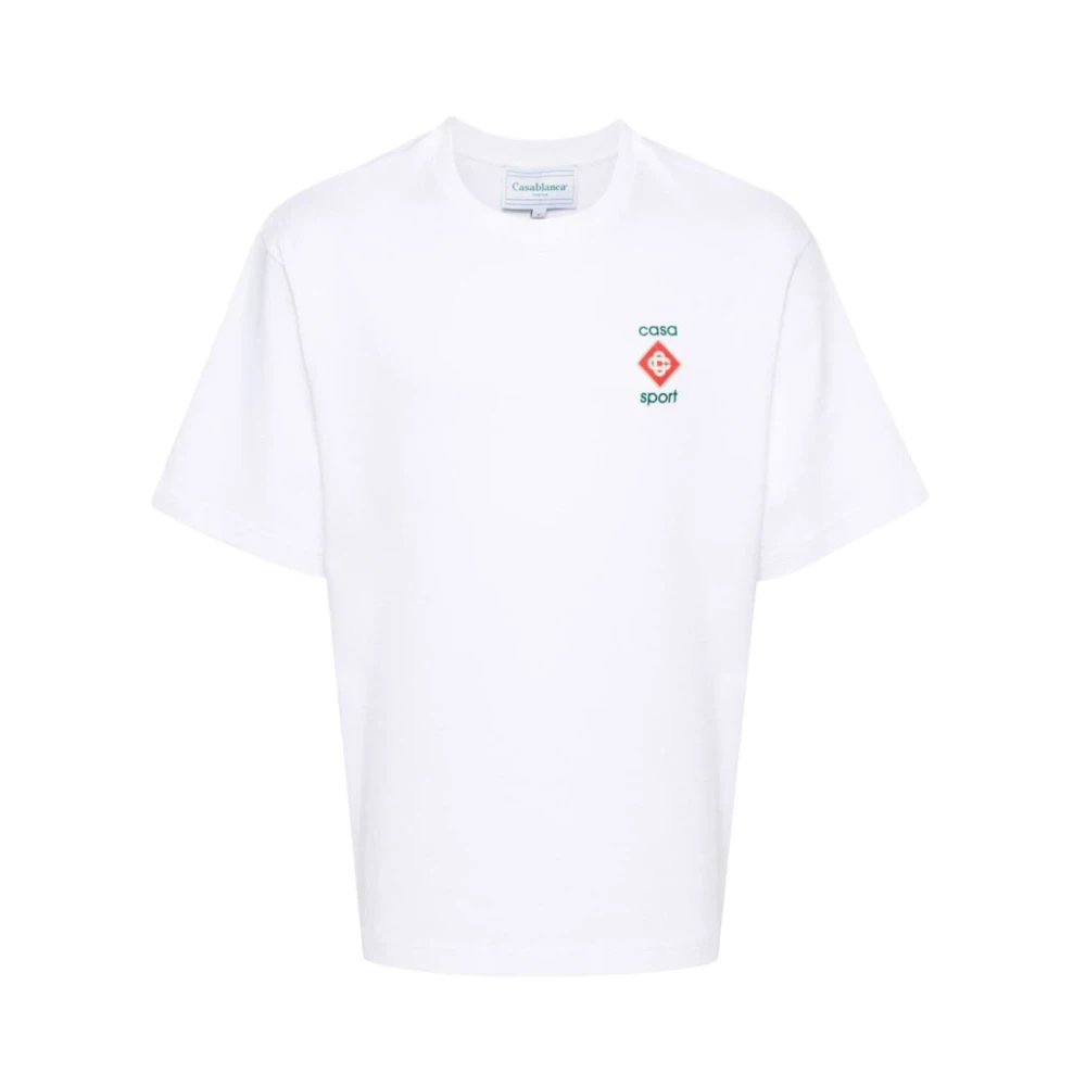 Casablanca Biologisch Katoenen T-shirt met Ronde Hals White Heren