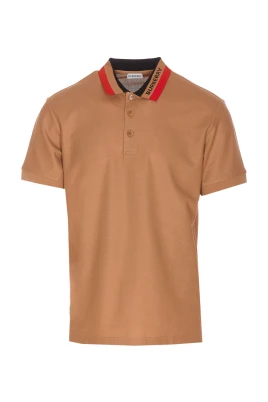 Camel Polo Shirt med broderad logotyp