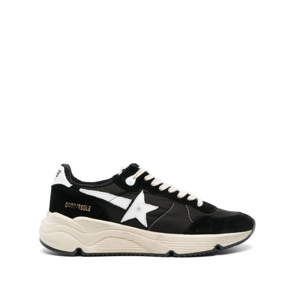 Golden Goose Men's Black Sneakers, 11 Uk, Star-Patch Lace-Up Trainers