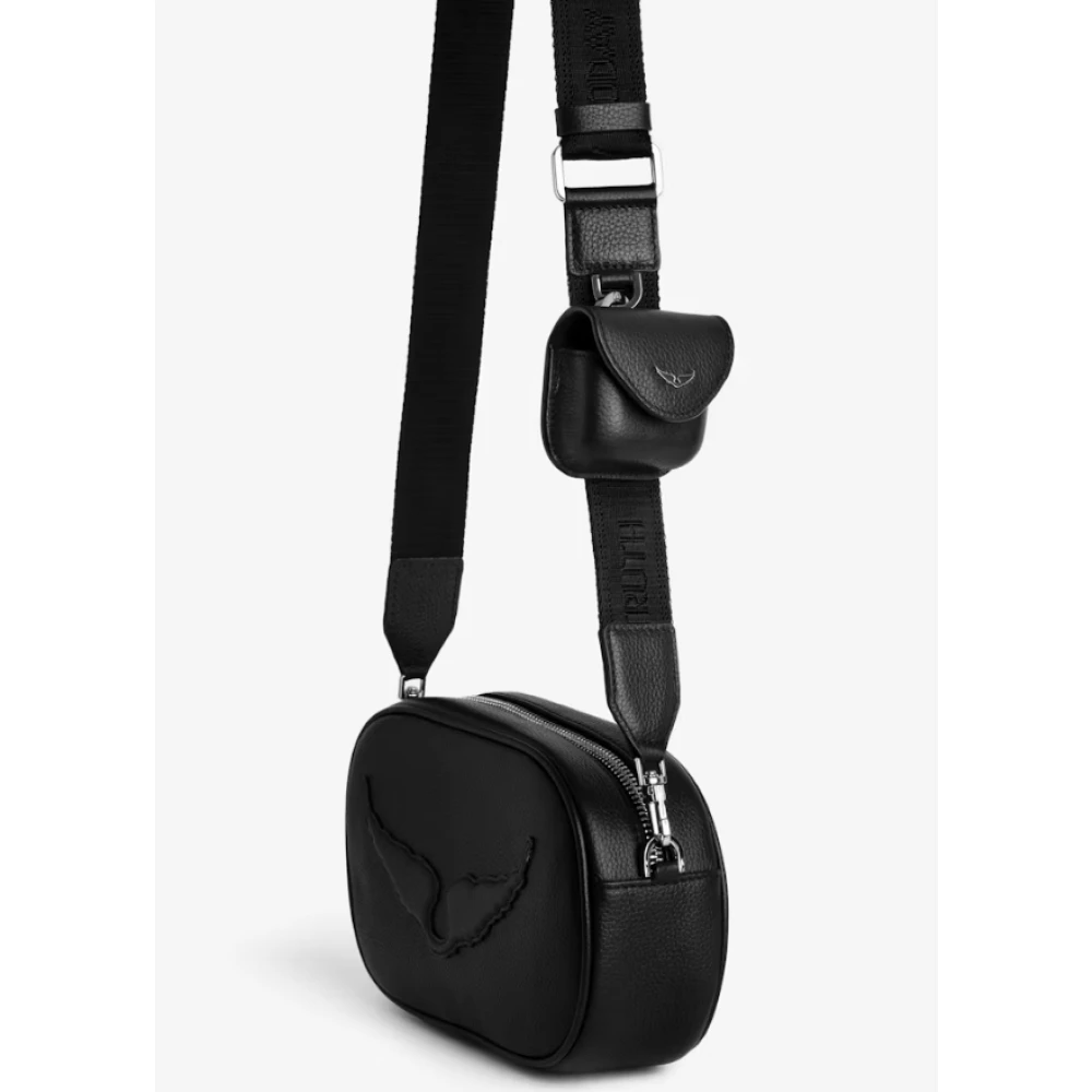 Zadig & Voltaire Zwarte cameratas met schouderband Black Dames