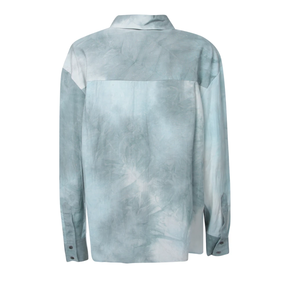 IRO Gemarmerd Langarm Knoopshirt Blue Dames
