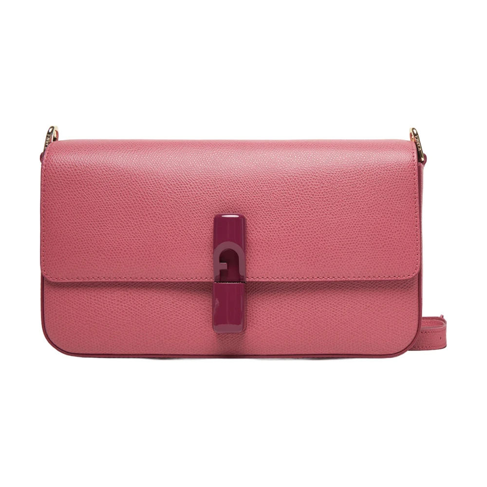 Furla Vrouw Roze Tassen Dames, One Size, Leer, Iride Crossbody S