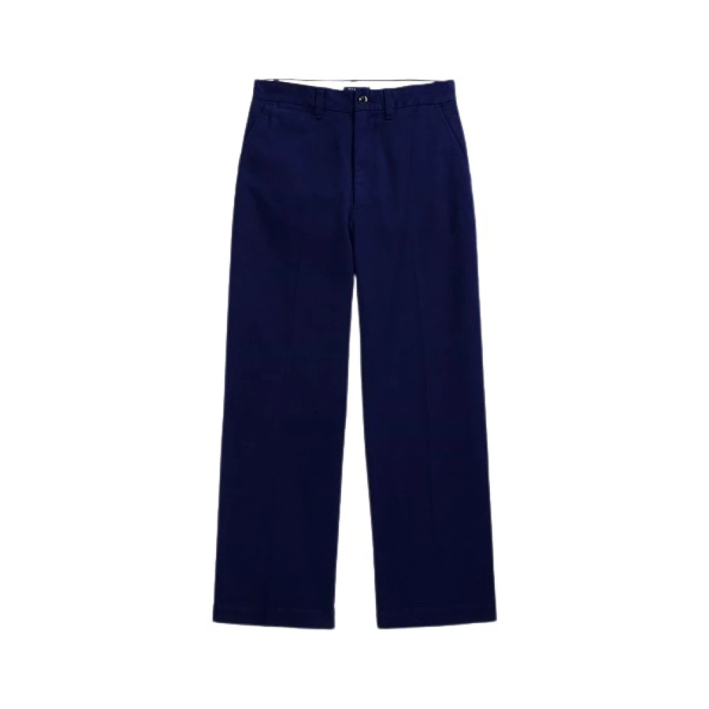 Polo Ralph Lauren Flare Chino Broek in Katoen Serge Blue Dames