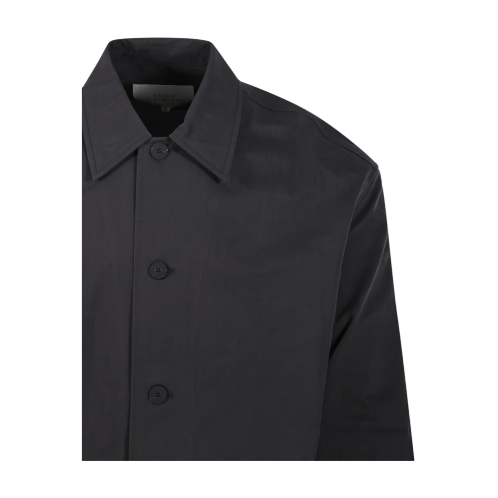 Studio Nicholson Olie Button Up Overshirt Jas Black Heren