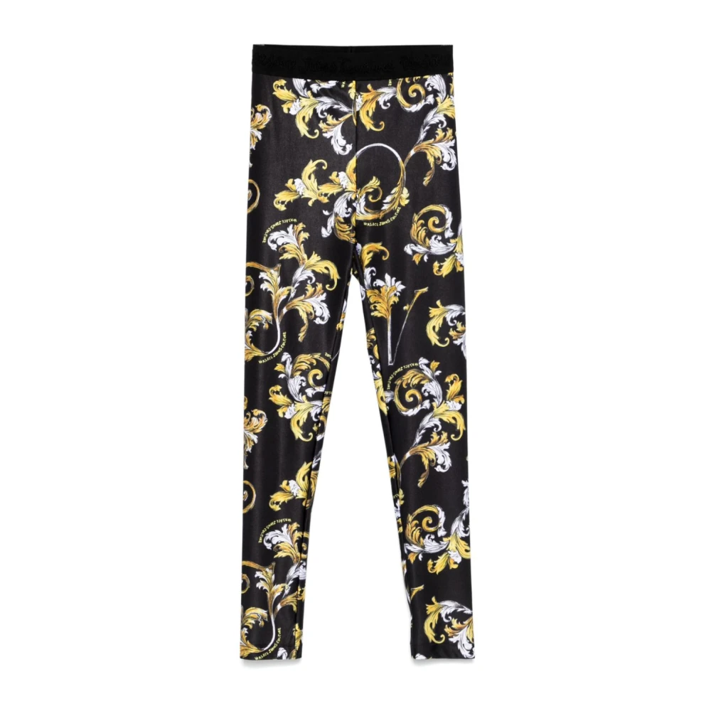 Versace Jeans Couture Zwarte en Gouden Modetrousers Multicolor Dames