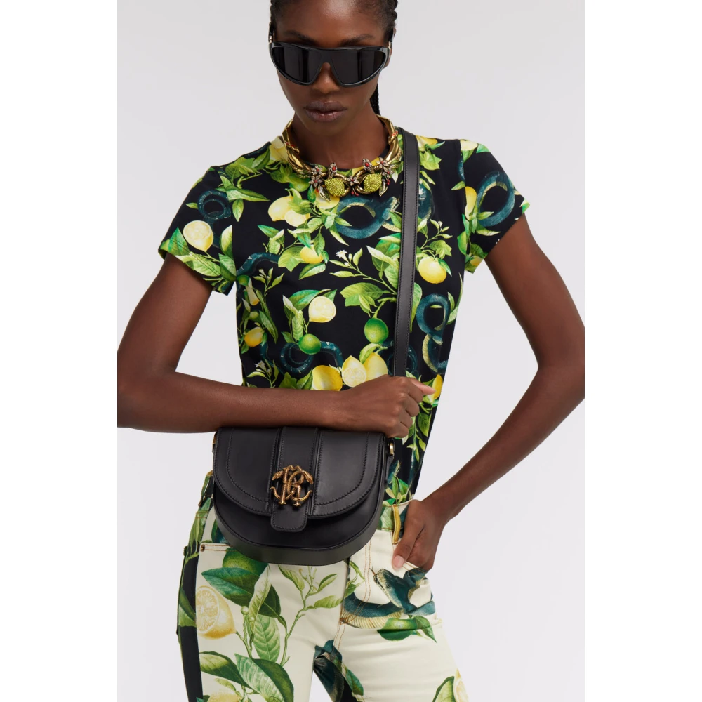Roberto Cavalli Logo Schoudertas Black Dames