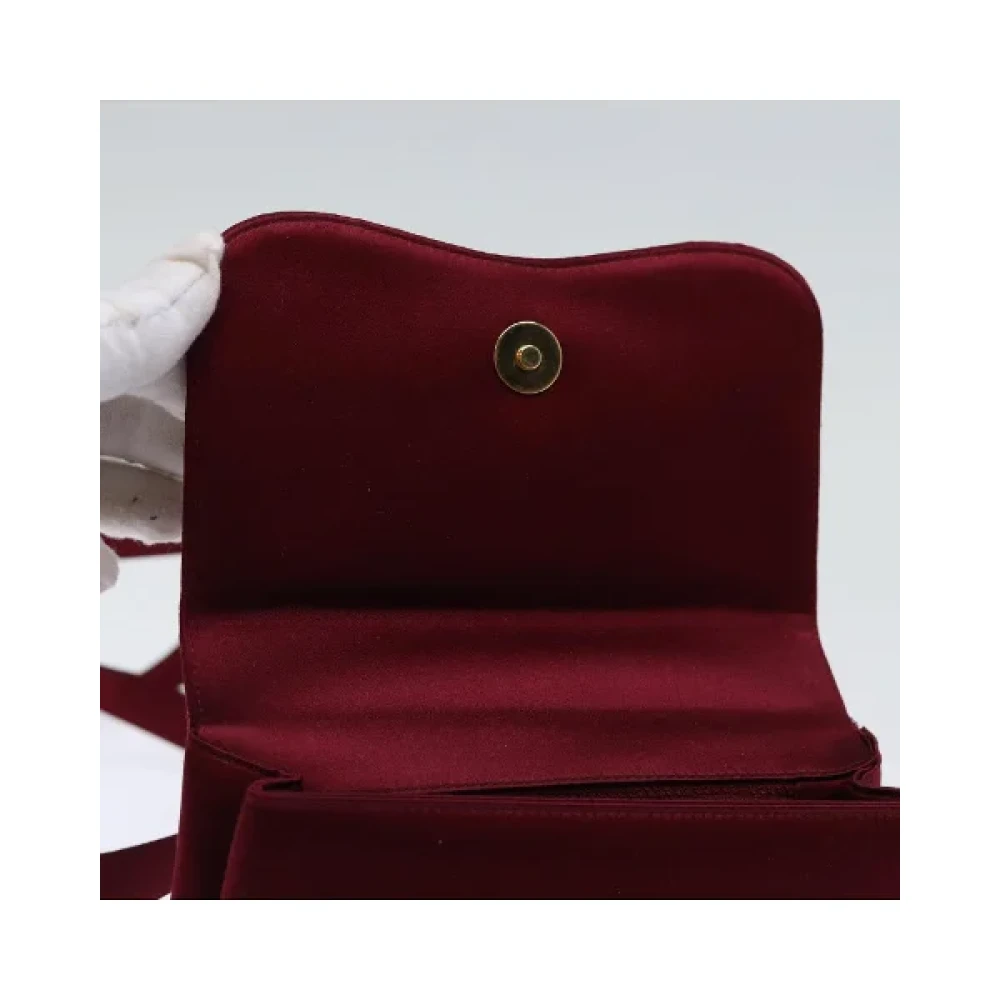 Chanel Vintage Pre-owned Satin chanel-bags Red Dames