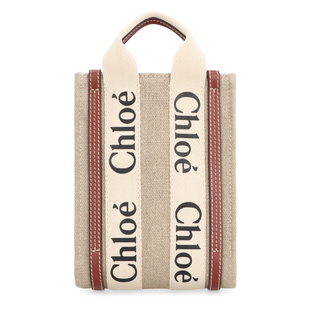 Chloé Canvas tas met leren details Beige Dames