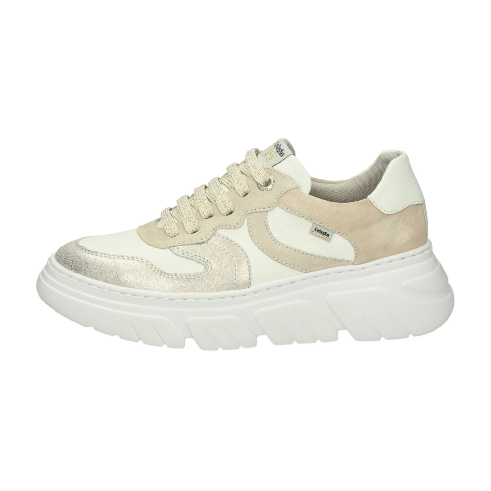 Callaghan Witte Leren Lage Sneakers Dames Schoenen